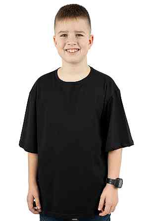 Футболка для хлопчика оверсайз, чорна бавовняна, топ Київ