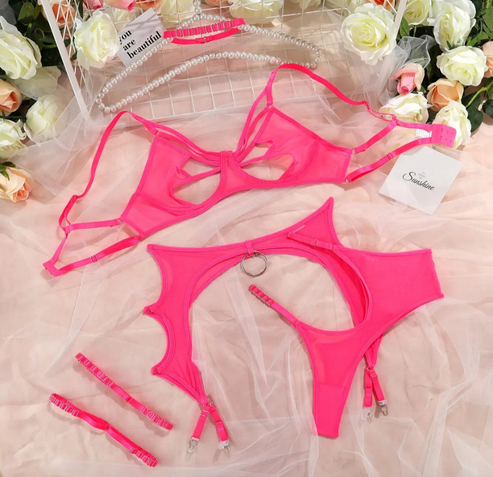 Сексуальна білизна "Pink butterfly", яскравий рожевий, розмір S Sex Aura Київ - фото 1