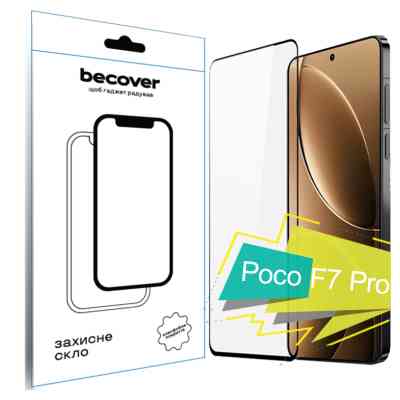 Скло захисне BeCover Poco F7 Pro Black (713416) Вінниця