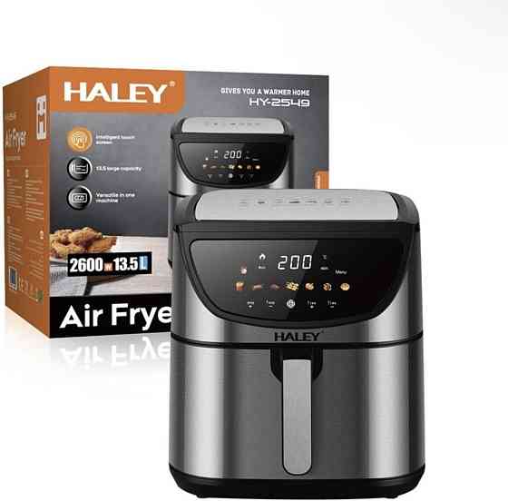 Мультипечі-аерогриль Haley HY-2549 2600Вт (13.5л), двотенальна аерофритюрниця з металу (8 програм, сенсор) Одеса