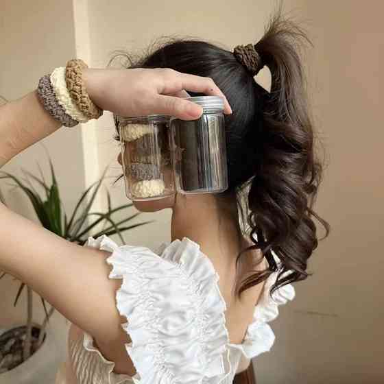 Набір жіночих гумок для волосся, пучків, хвостів м'які 6 шт, міцні, спандекс еластичні, однотонні різнокольорові Кам'янець-Подільський