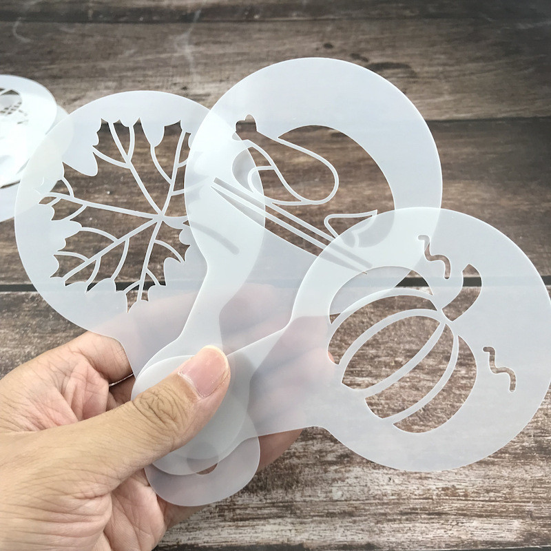 Набор трафаретов для кофе 25 штук 85 мм серый Киев - изображение 8