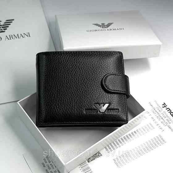 Мужской кожаный зажим на застежке Armani (6603) Киев