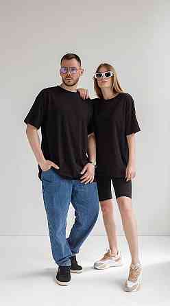 Футболка базова оверсайз чоловіча Чорний M/L Харків