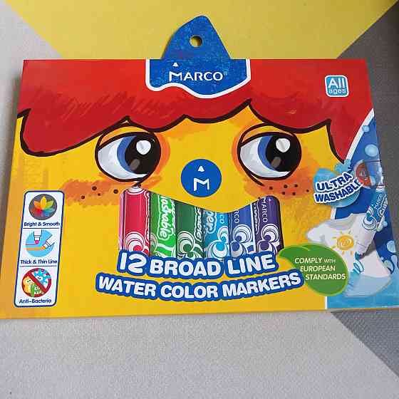Фломастери Marco Super Washable Jumbo товсті 12 кольорів Київ