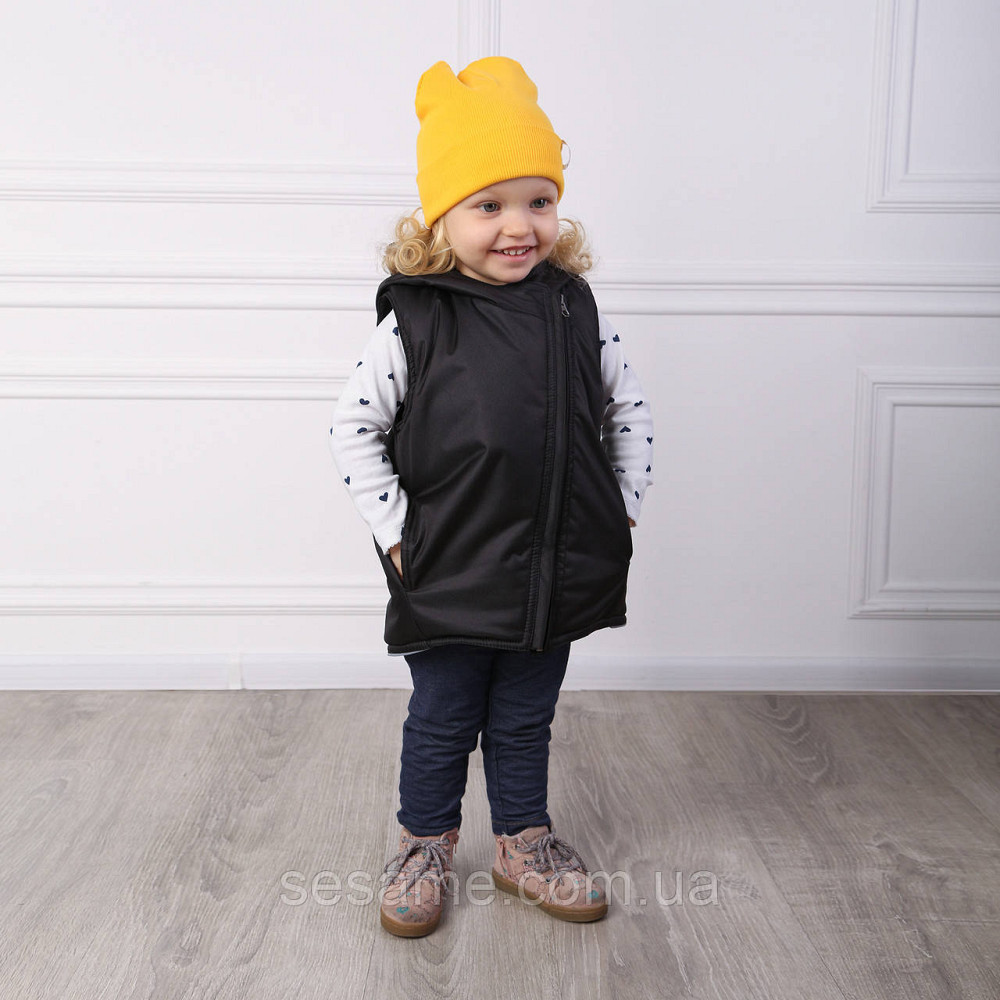 Дитяча Куртка-жилетка 2 в 1 демісезонна Чорна Харків - фото 2