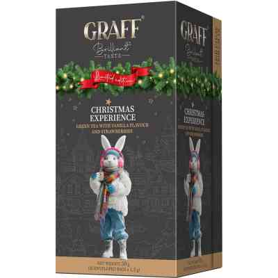 Чай Graff Christmas Experience Зелений байховий з полуницею та ароматом ванілі 20 саше по 1.5 г (4820279611396) Вінниця