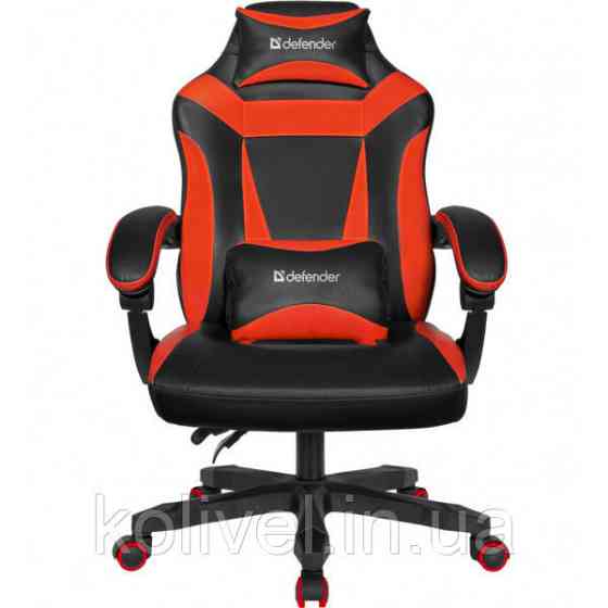 Крісло ігрове Defender Master поліуретан, 50мм, Black/Red (64359) Київ