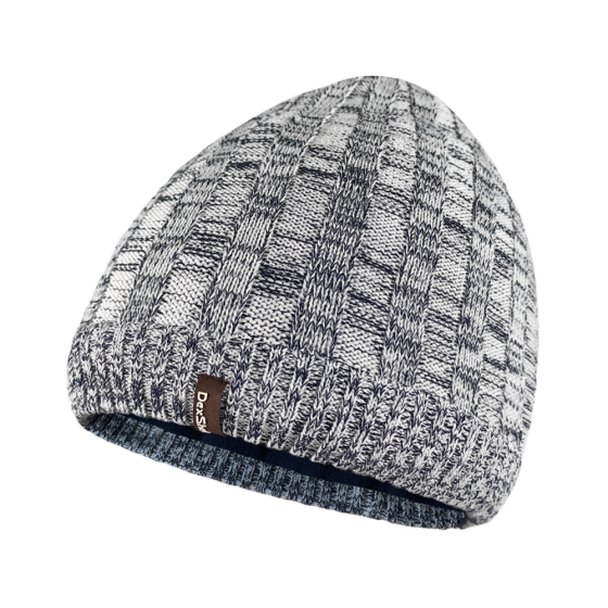 Водонепроникна шапка Dexshell Heathered Rib Knit Beanie, onesize (56-58 см), біло-сіра Київ