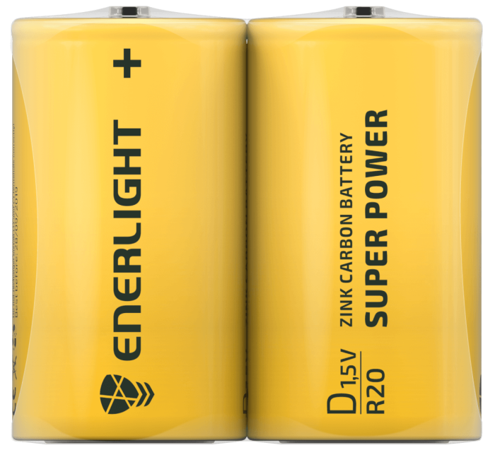Батарейка бочка ENERLIGHT Super Power D 1.5V плівка 2 шт. Рівне - фото 1