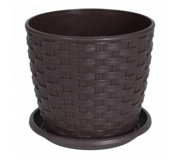 Вазон Ротанг з підставкою 12*11см темно-коричневий Алеана Житомир - изображение 1
