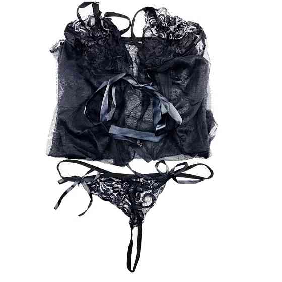 Женский пеньюар эротический универсальный черный Киев