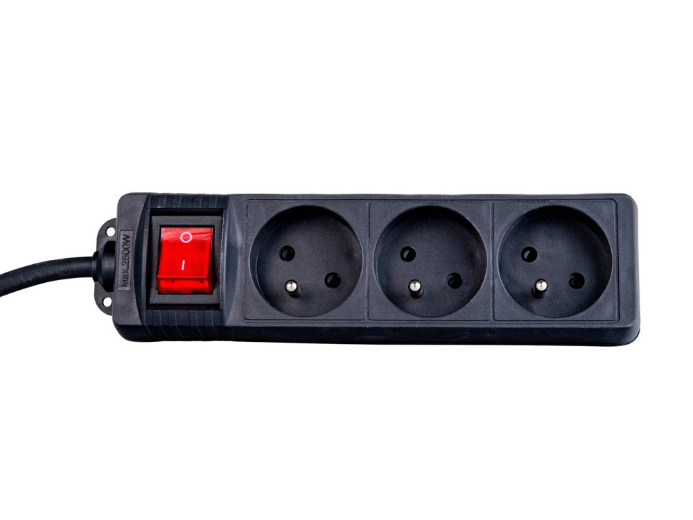 Подовжувач електричний "Keltin" побутовий IP20 із заземленням і вимикачем  3 метра 3 гнізда чорний Стрый - изображение 3