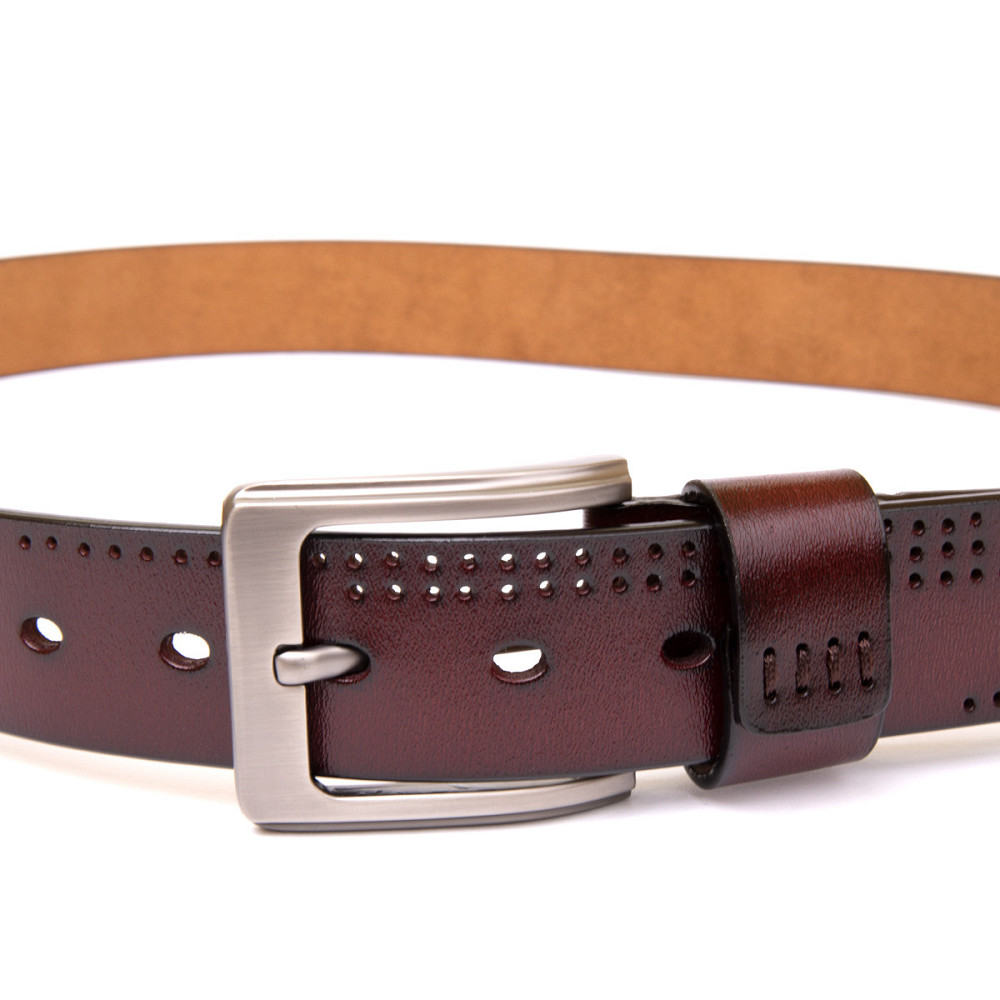 Ремень с дырками мужской Vintage 20381 Коричневый Киев - изображение 2