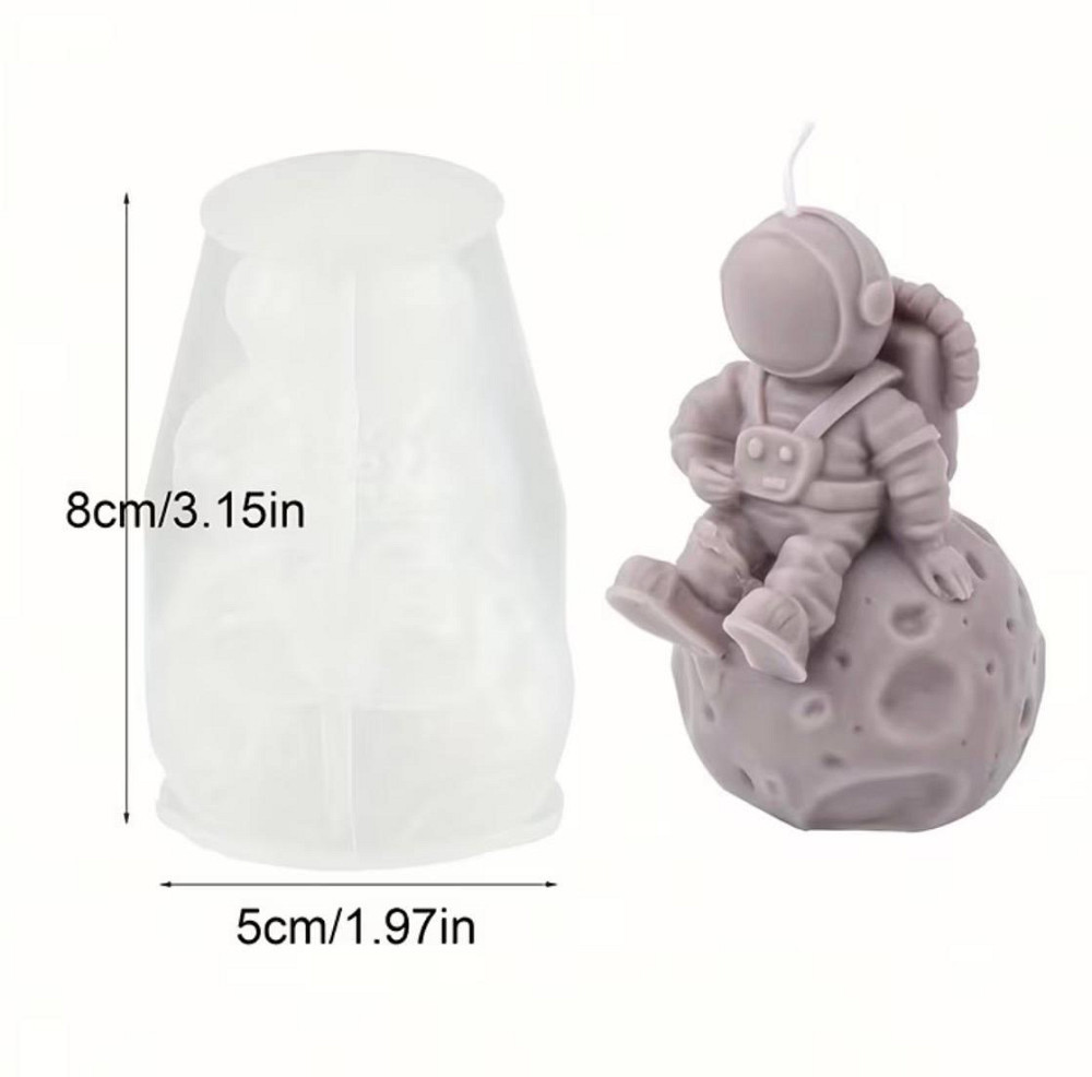 Силіконова форма астронавт на Місяці, 3D форма для свічок, мила, гіпсу, епоксидної смоли Київ - фото 3