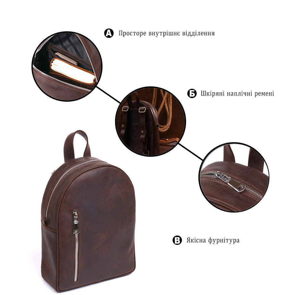 Универсальный матовый женский рюкзак Shvigel 16329 Коричневый Киев - изображение 4