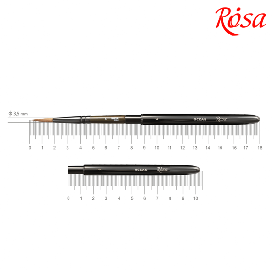 Пензель соболь круглий TRAVEL BRUSH OCEAN 168 №2 коротка ручка ROSA 6 Київ