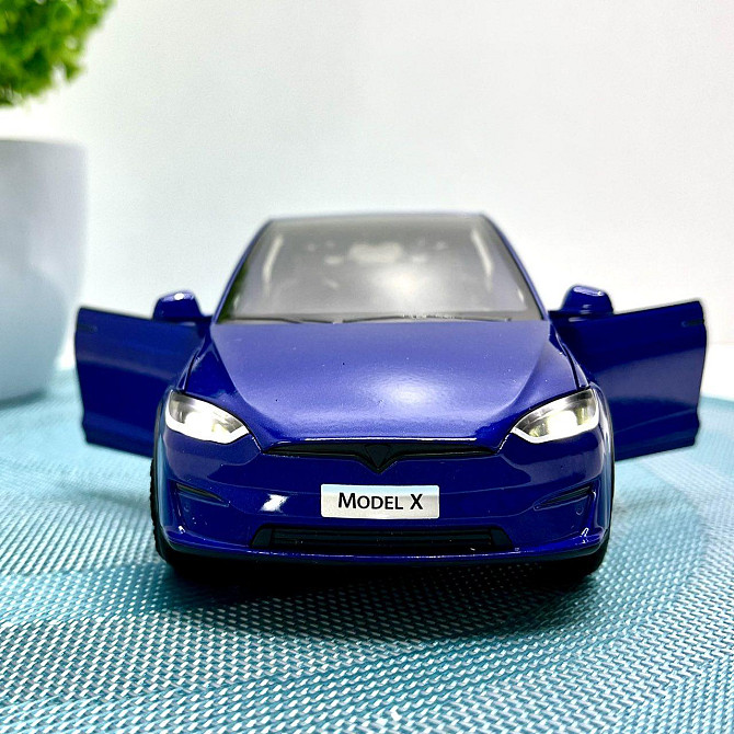 Машина Автосвіт Tesla Model X інерційна відчиняються двері капот багажник 17см Синя (AP-2004) Чернігів - фото 5