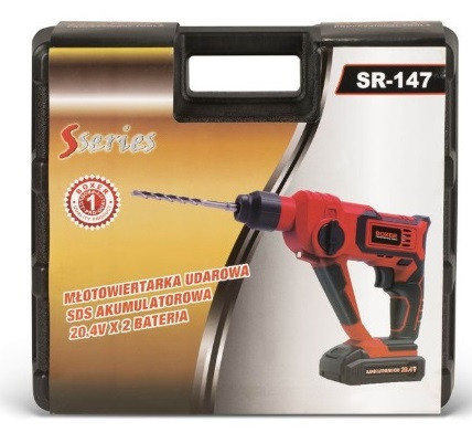 SR-147 Акумуляторний Перфоратор SDS+ 2×20,4В, 2 Режиму, 2 Акум 3,0Ач, Набір Свердл, Муфта, Кейс Одеса - фото 7