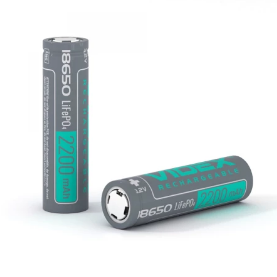 Акумулятор 18650 LiFePO4 2200mAh без захисту (бл-1шт) Videx Житомир
