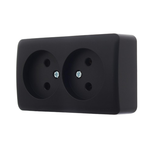 VIOLA антрацит Розетка зовнішня 2-а без заземлення Лезард Житомир - изображение 1