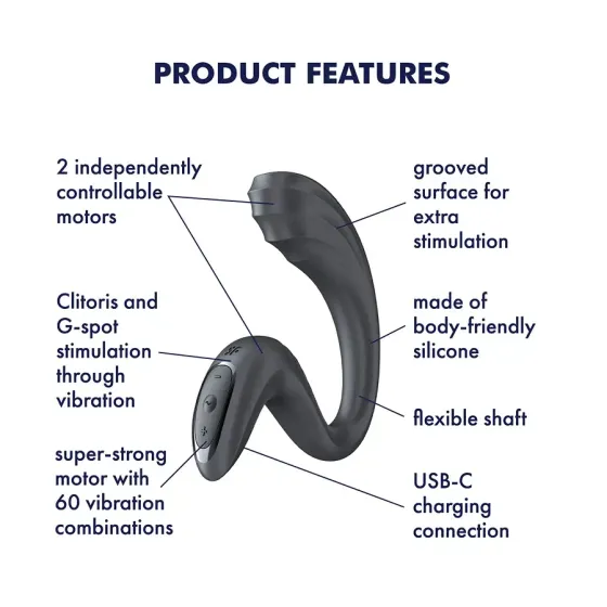 Вагінально-кліторальний вібратор Satisfyer G for Goddess 3 Dark Grey, 2 мотори Львів