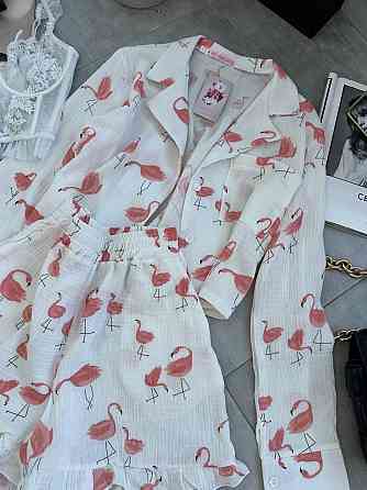 Женская принтованная пижама двойка из натурального муслина Одесса