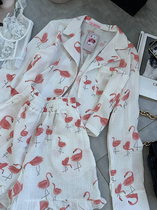 Женская принтованная пижама двойка из натурального муслина Одесса - изображение 4