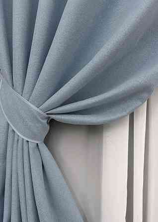 Комплект штор на люверсах VR-Textil Блэкаут двусторонний ASHEN NIGHT № 1839ш Голубой 150х270 см 2 шт (37-0280) Киев