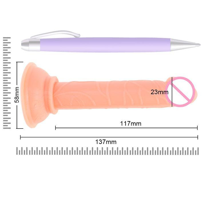 Гнучкий міні фалос на присосці - 13,7*2,3 см - Тілесний Вінниця - фото 6