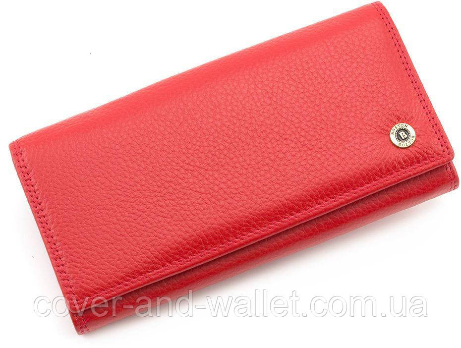 Красный женский кошелек из натуральной кожи с монетницей внутри Boston Киев - изображение 3