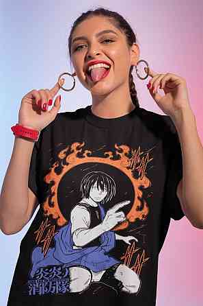 Футболка для мальчика аниме Енен Но Схоубоутаи Фире оверсайз (рост от 165 до 180 ) Черний AnimeJ0236m Днепр