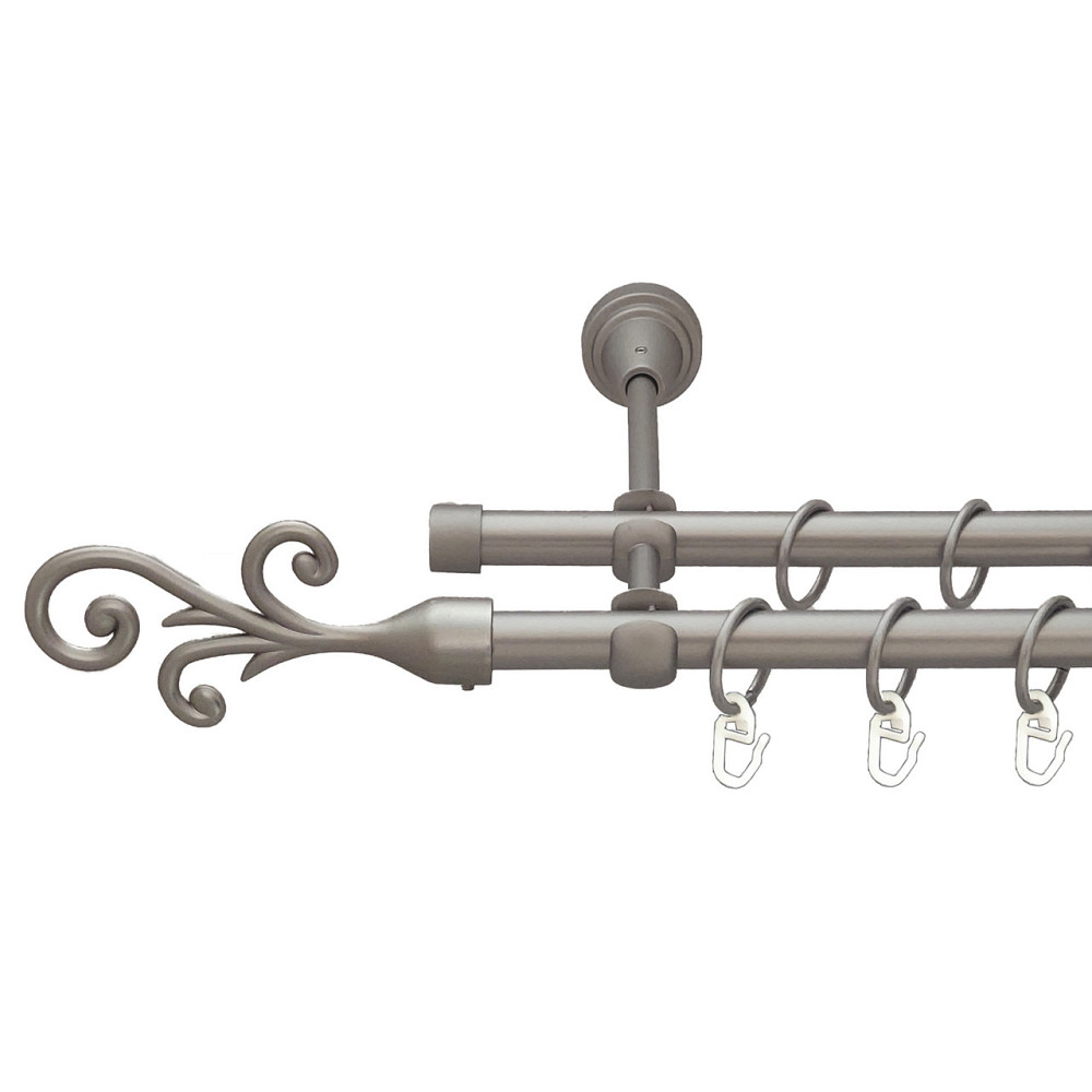 Карниз Orvit Фала металевий дворядний відкритий Сатин 16\16 мм 300 см (6099025) Львов - изображение 1