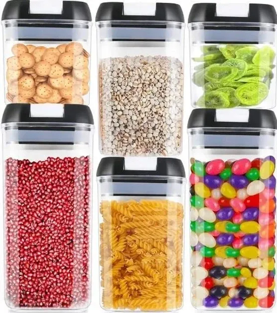 Набор контейнеров для еды / Органайзер для круп, 6 предметов, герметичная крышка, разные объемы Одесса - изображение 2