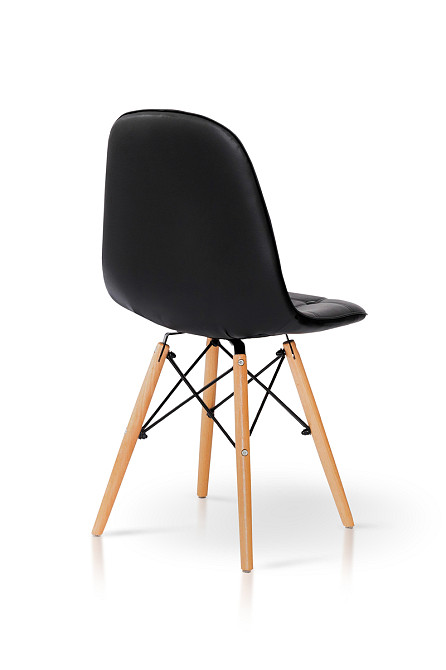 Стілець ДЖАСТІН, шкірзам чорний Київ - фото 6