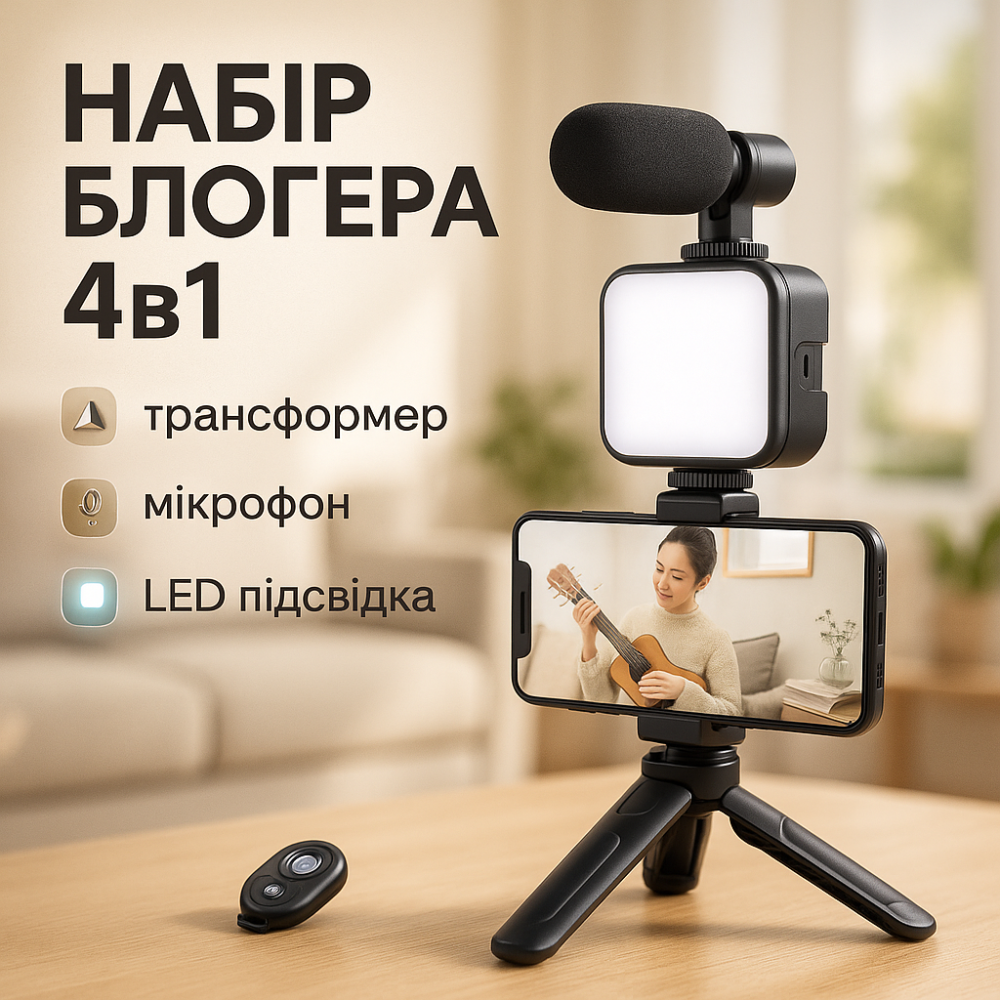 Селфі лампа професійна 4в1, Професійна лампа, Світло для телефону Кільцева світлодіодна led ring GB-30 Львів - фото 16