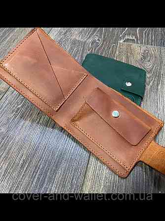Коричневый мужской кошелек из натуральной кожи ручной роботы GP Leather Киев