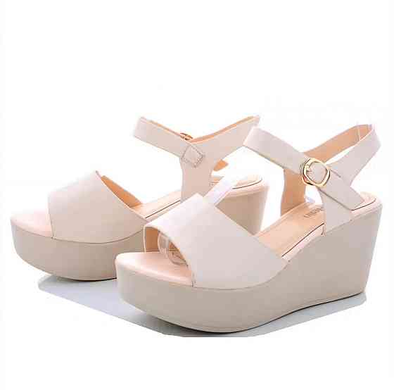 Жіночі Сандалії Босоніжки на Танкетці Платформа Бежеві Літні (розміри: 39) — 16 Дніпро