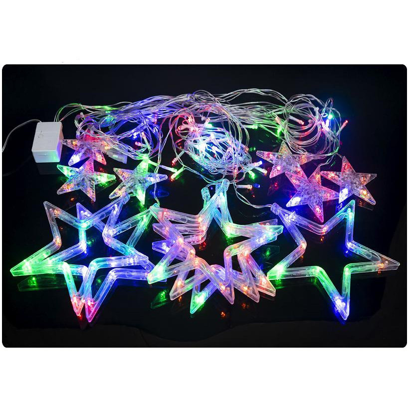 Гірлянда електрична "Штора Зірок" RJ-09 мультиколір 12 зірочек Вінниця - фото 1