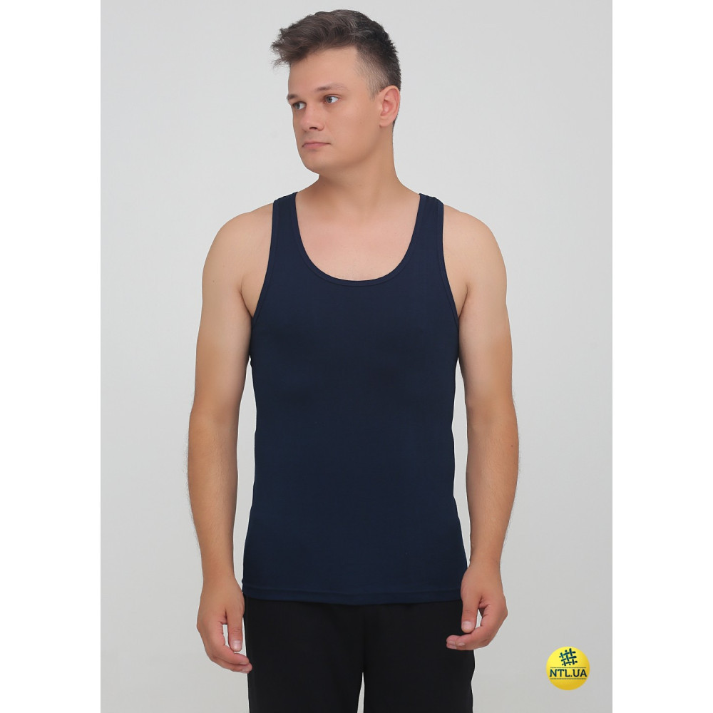 Комплект мужских маек 4 штуки (Черный, Серый, Белый, Синий) 100% хлопок Наталюкс 21-1103 S Киев - изображение 5