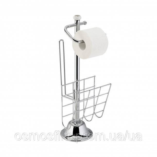 Тримач для WC Axentia хром для туалетного паперу запасок газет H 56 см (280837) Київ - фото 3