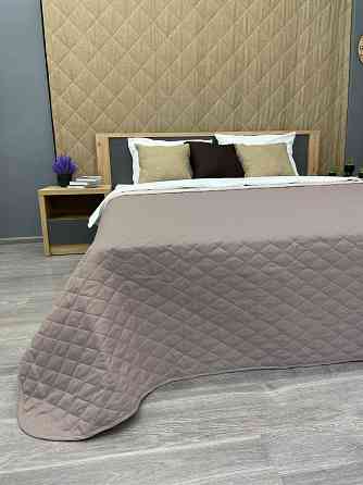 Покривало двостороннє Decorator Microfiber ромб 180х215 см сіро-коричневий з бежевим (85-017) Київ