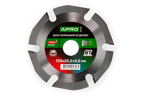 Диск пильный по дереву с твердосплавными напайками 125х22.2мм 6Т APRO Ровно