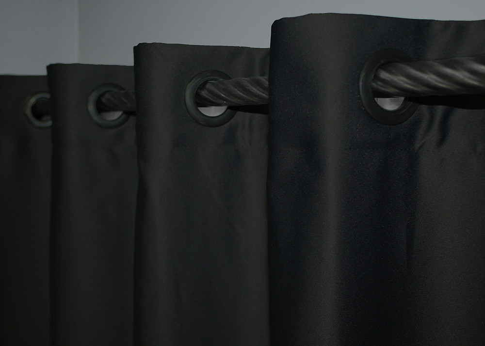 Комплект штор на люверсах VR-Textil Midnight № 1165ш 150х270 см 2 шт черный (37-0117) Киев - изображение 8