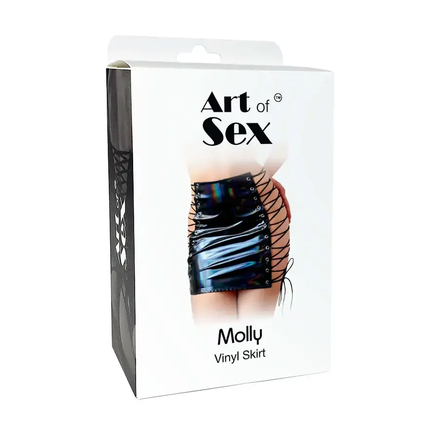 Спідниця на шнурівці Art of Sex - Molly, колір чорний з ефектом мокрого оксамиту, L-2XL Львов - изображение 3
