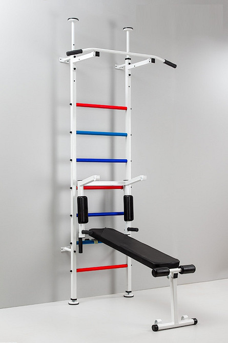 Шведская стенка детская Champion White с навесным набором для детей и взрослых до 120 кг с турником брусьями Каменское - изображение 3