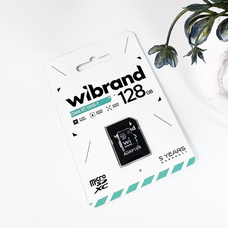 Карта памяти microSDXC (UHS-1) Wibrand 128Gb Class 10 (adapter SD) Киев - изображение 7