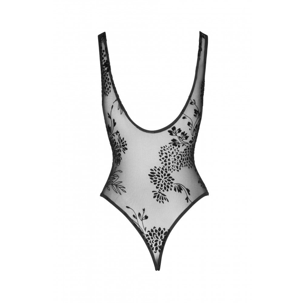 Боди с узорами M F242 Noir Handmade, полупрозрачное, черное Sex Aura Киев - изображение 5