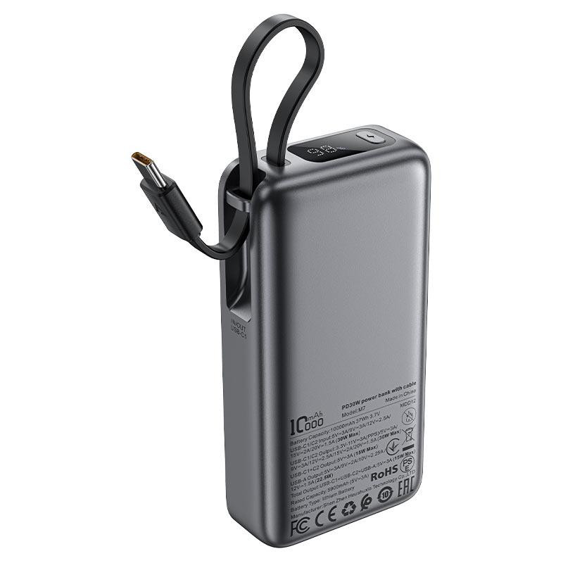 Павербанк 10000 mAh ACEFAST M7 30W PD швидка зарядка кабель у комплекті чорний power bank повербанк Одеса - фото 4
