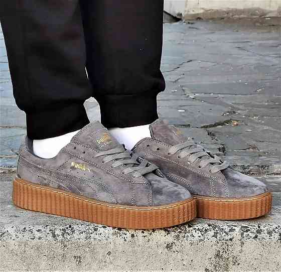 Чоловічі Кросівки Puma Сліпони Сірі Мокасини Пума Замшеві (розміри: 41,42,43,44) Дніпро